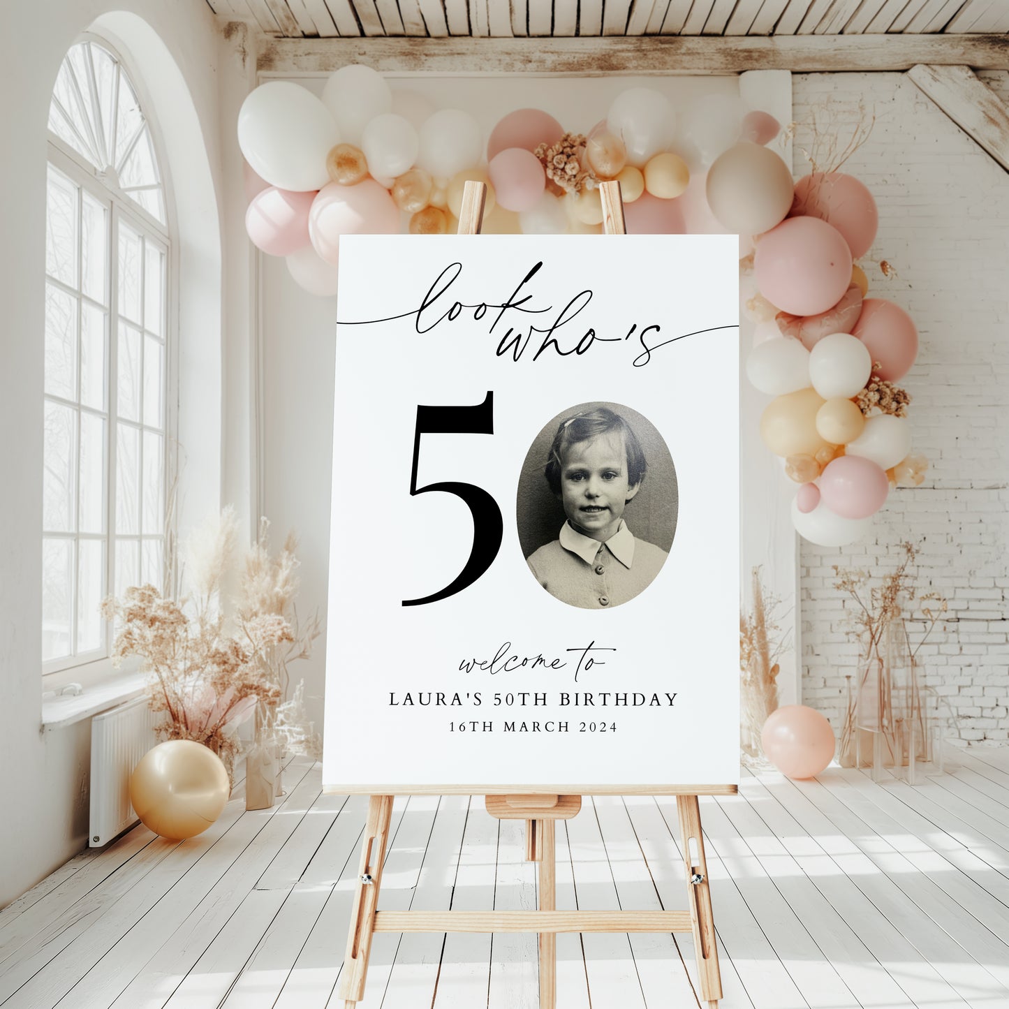 Look who's 50 Birthday Sign