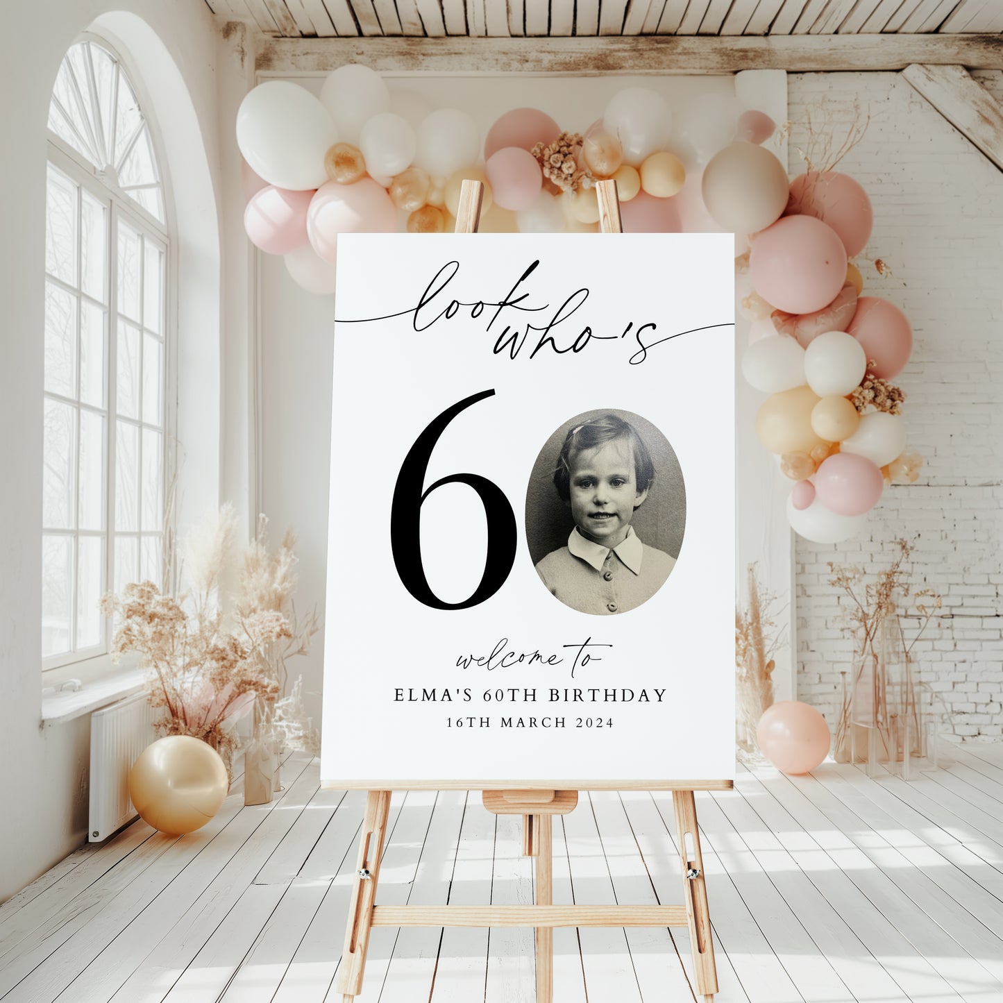 Look who's 60 Birthday Sign