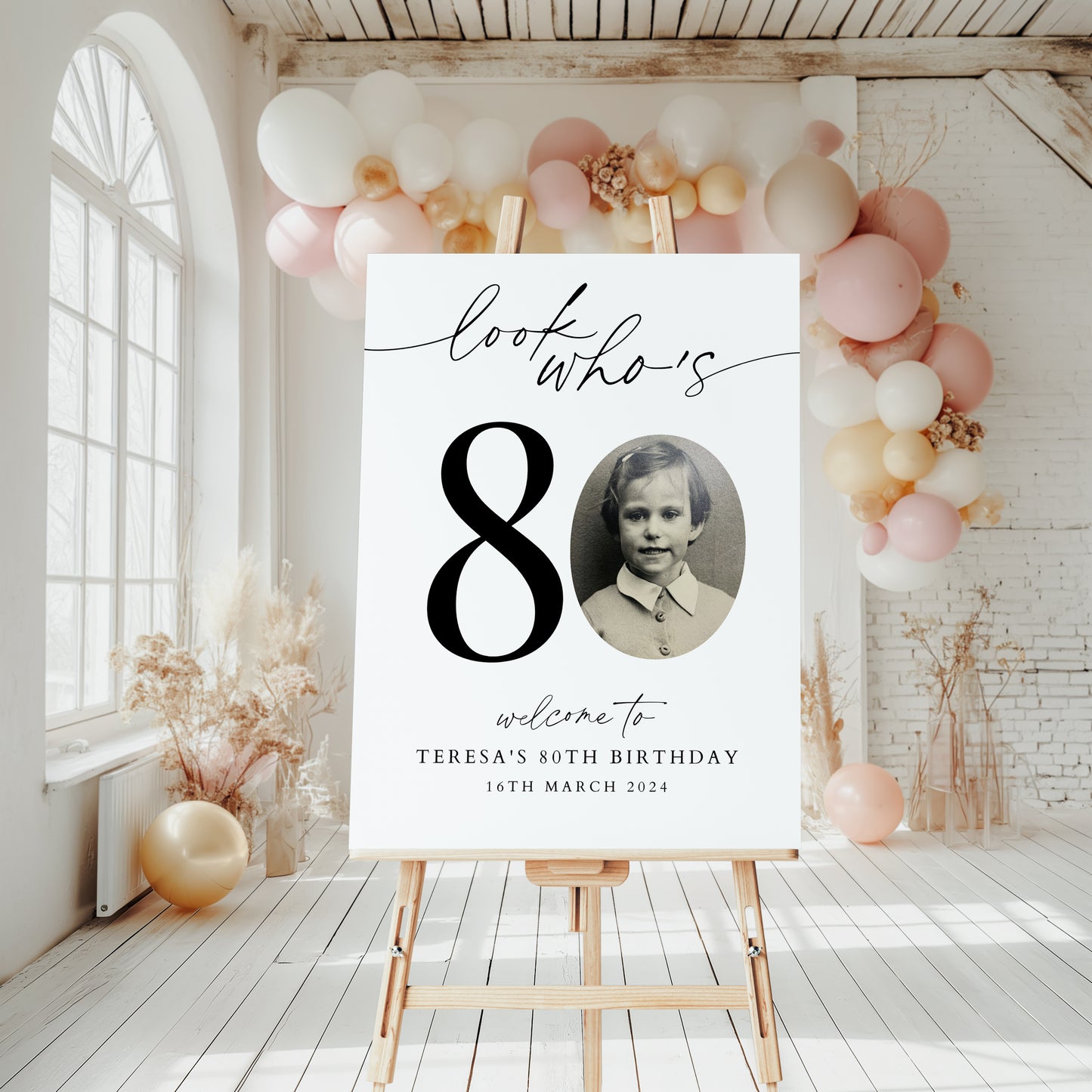 Look who's 80 Birthday Sign