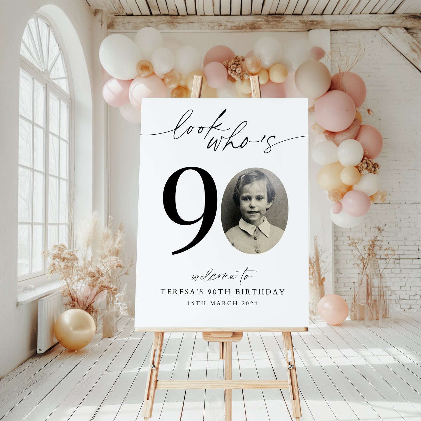 Look who's 90 Birthday Sign