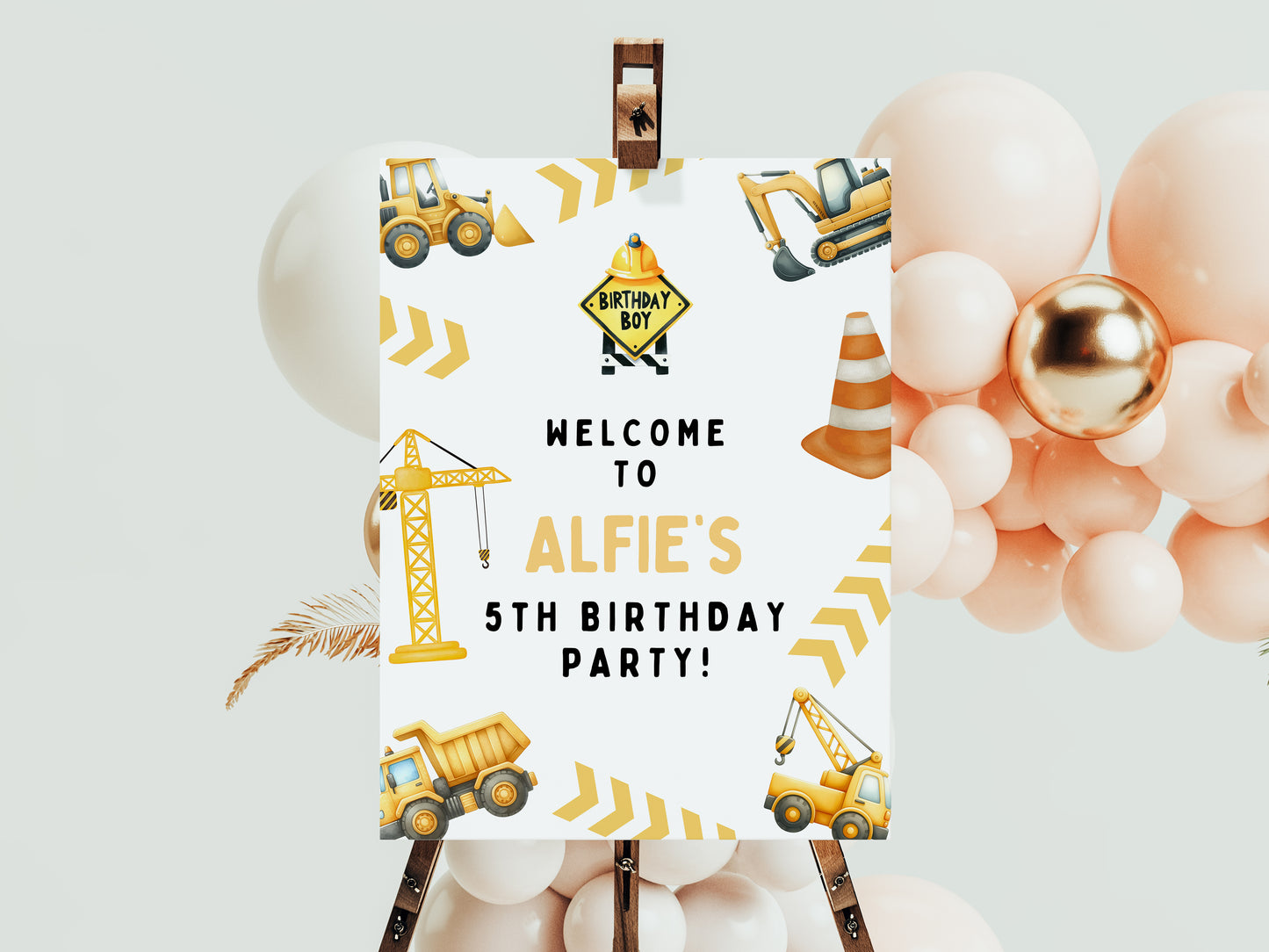 Construction Birthday Welcome Birthday Sign