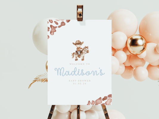 Cowboy Baby Shower Welcome Sign