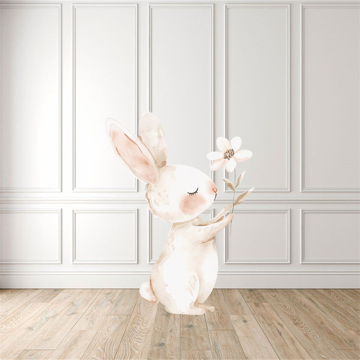 Cute Bunny holding Flower Cut Out