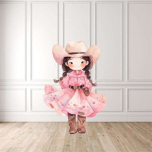 Pink Cow Girl Cut Out