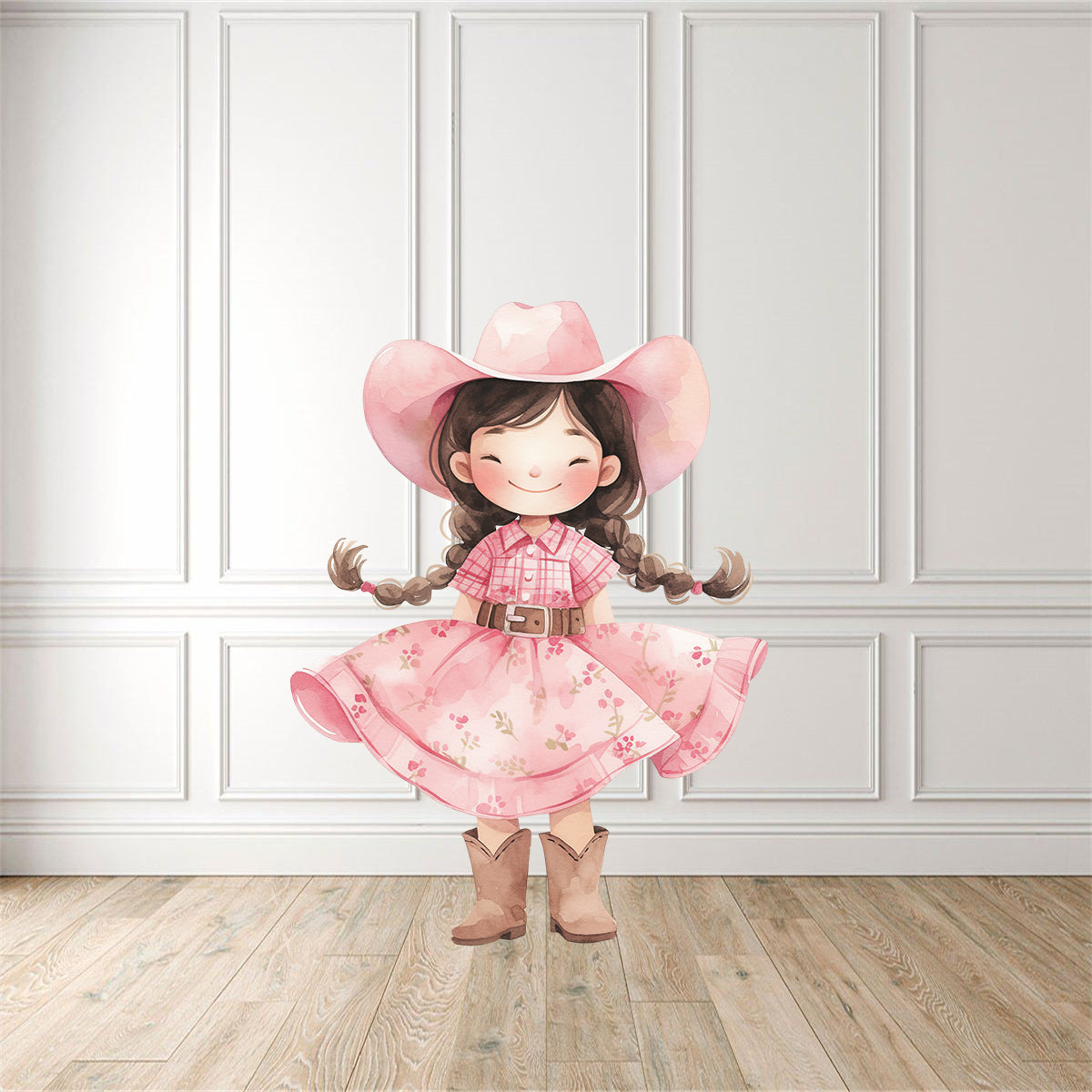 Pink Cow Girl 3 Cut Out