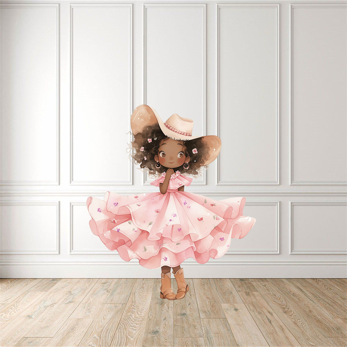 Pink Cow Girl 6 Cut Out