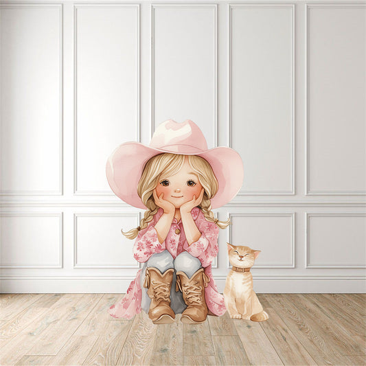 Pink Cow Girl 7 Cut Out