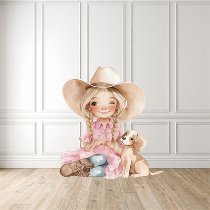 Pink Cow Girl 8 Cut Out