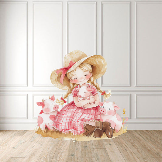 Pink Cow Girl 9 Cut Out