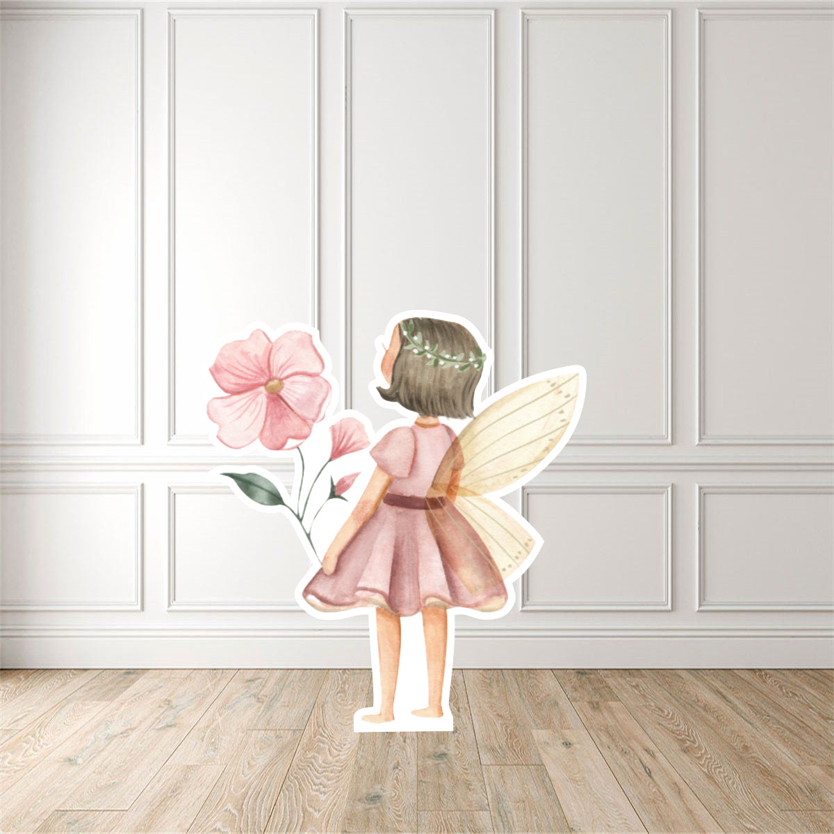 Fairy Holding Flower Cut Out