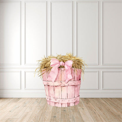 Pink Hay Bucket Cut Out