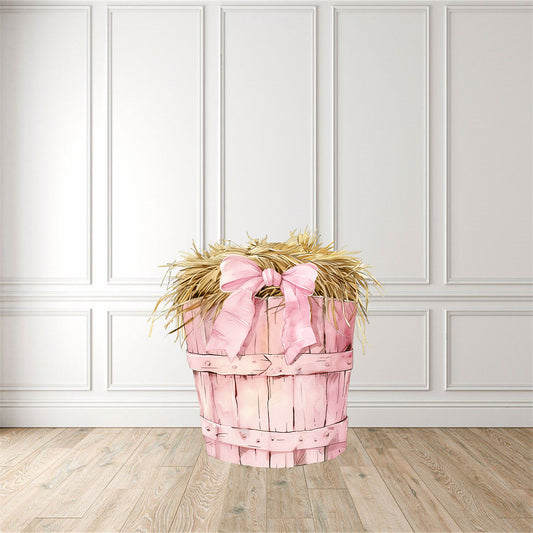 Pink Hay Bucket Cut Out