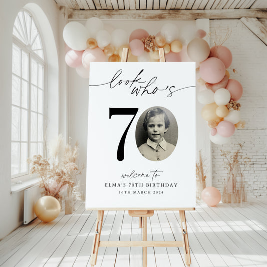 Look who's 70 Birthday Sign